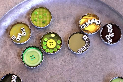 Bottle Cap Fridge Magnet Idea